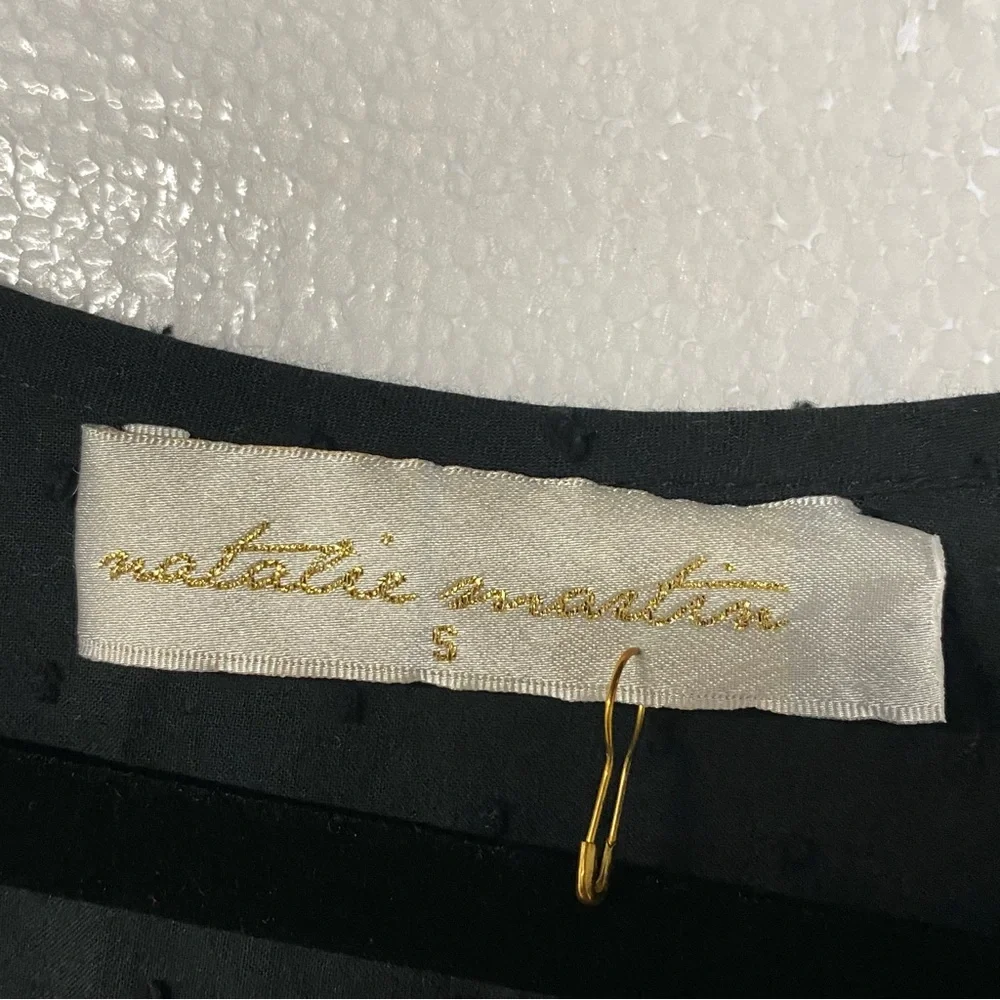 NATALIE MARTIN BLACK Small COTTON LONG SLEEVE TIERED MAXI DRESS Tassel V Neck - Picture 2 of 11